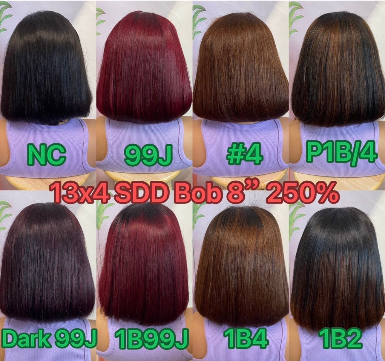 12A 13x4 HD Lace Straight Bob Wig – 8 Inches | 250% Density | 100% Human Hair