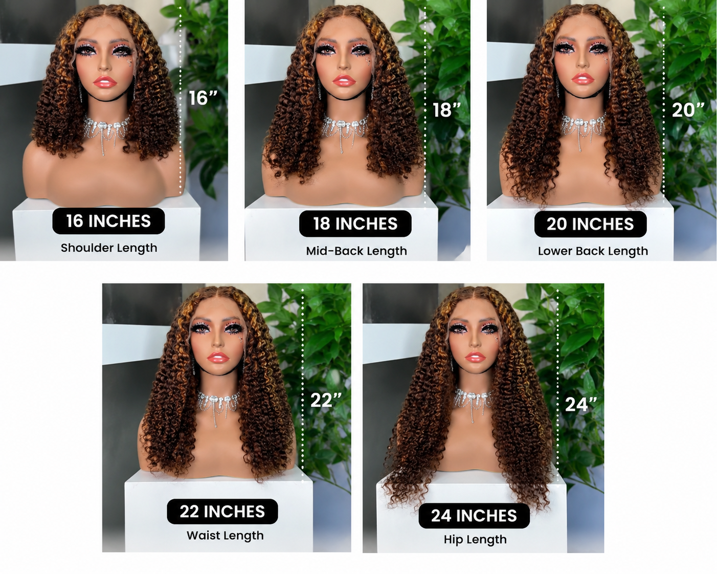 12A Burmese Curly Lace Front Wig – 4/27 Honey Brown Highlight | 210% Density