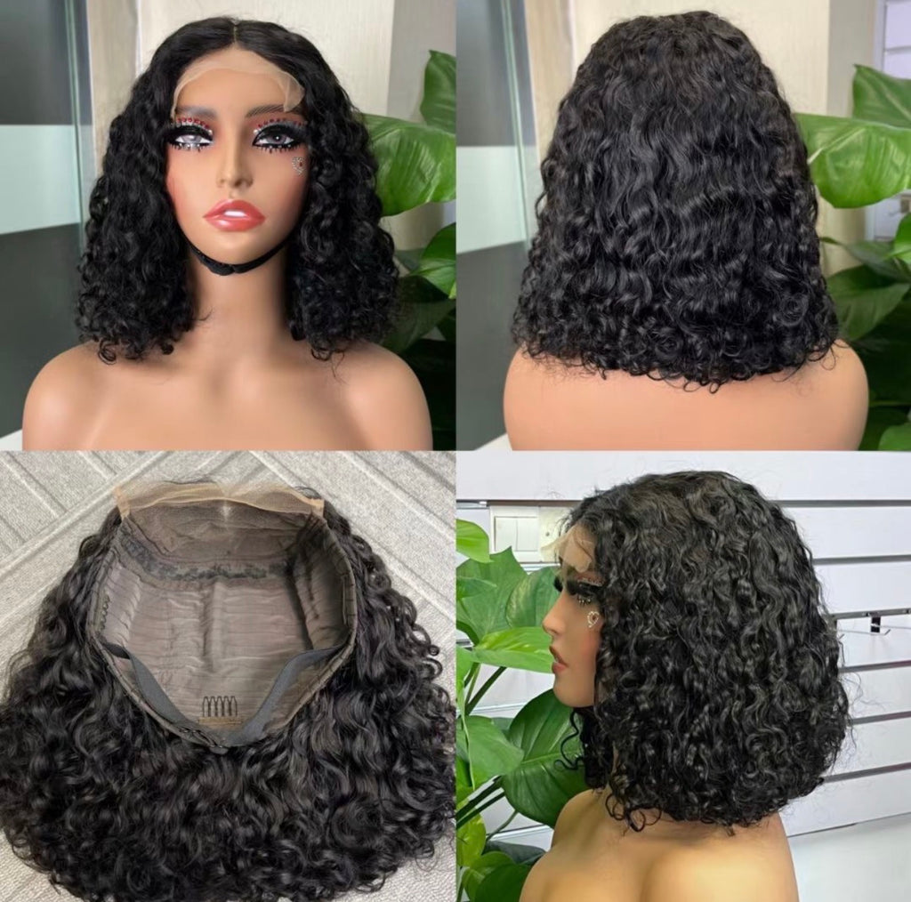 12A 5x5 TP Glueless Water Wave Bob Wig – 12” | 210% Density