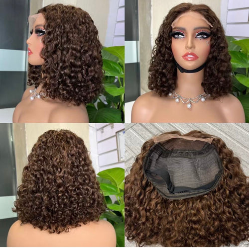 12A 5x5 TP Glueless Water Wave Bob Wig – 12” | 210% Density