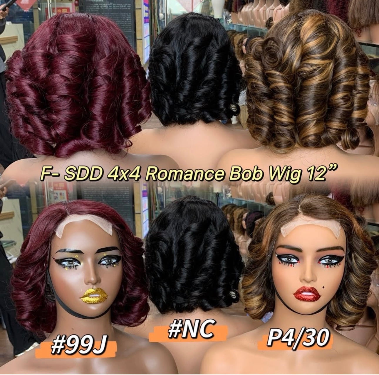 12A 4x4 HD Lace Romance Bob Wig – 210% Density | 12 Inch Human Hair
